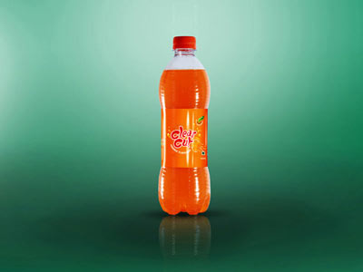 cola orange bottle label design